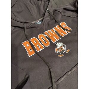 Cleveland Browns Brownie Elf Gray Retro NFL Hooded Sweatshirt Size Small